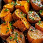 Garlic Butter Roasted Sweet Potatoes