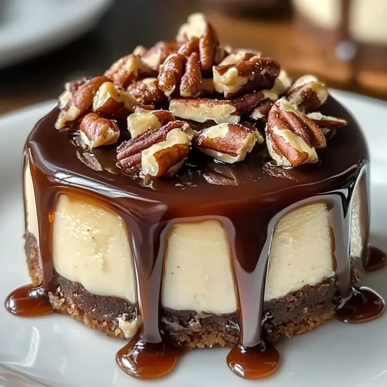 No Bake Turtle Mini Cheesecake