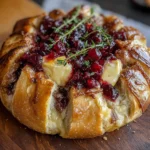 Pull Apart Baked Cranberry Brie Bread Bowl