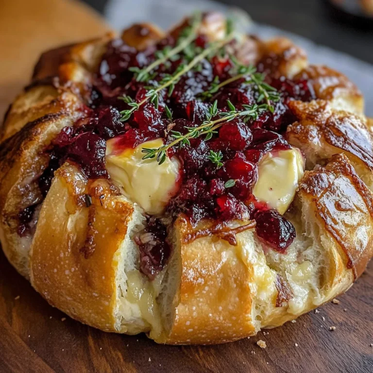 Pull Apart Baked Cranberry Brie Bread Bowl