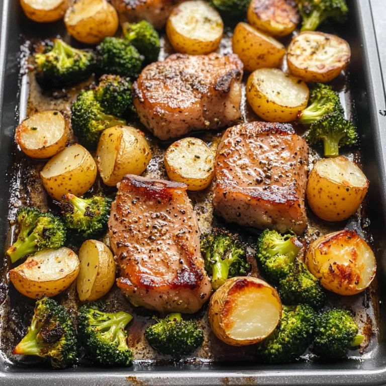 Sheet Pan Pork Chops with Potatoes and Broccoli