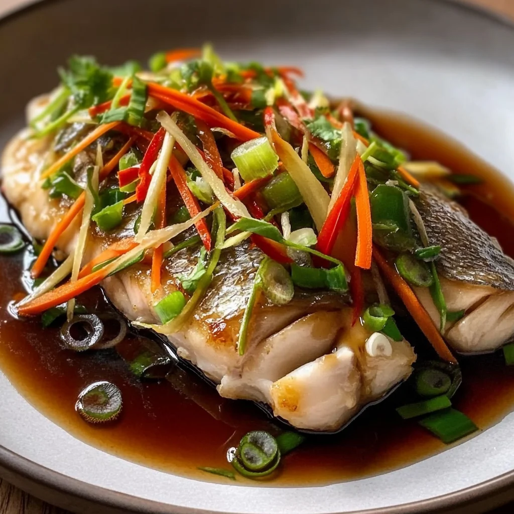 Steamed Fish with Ginger and Soy Sauce