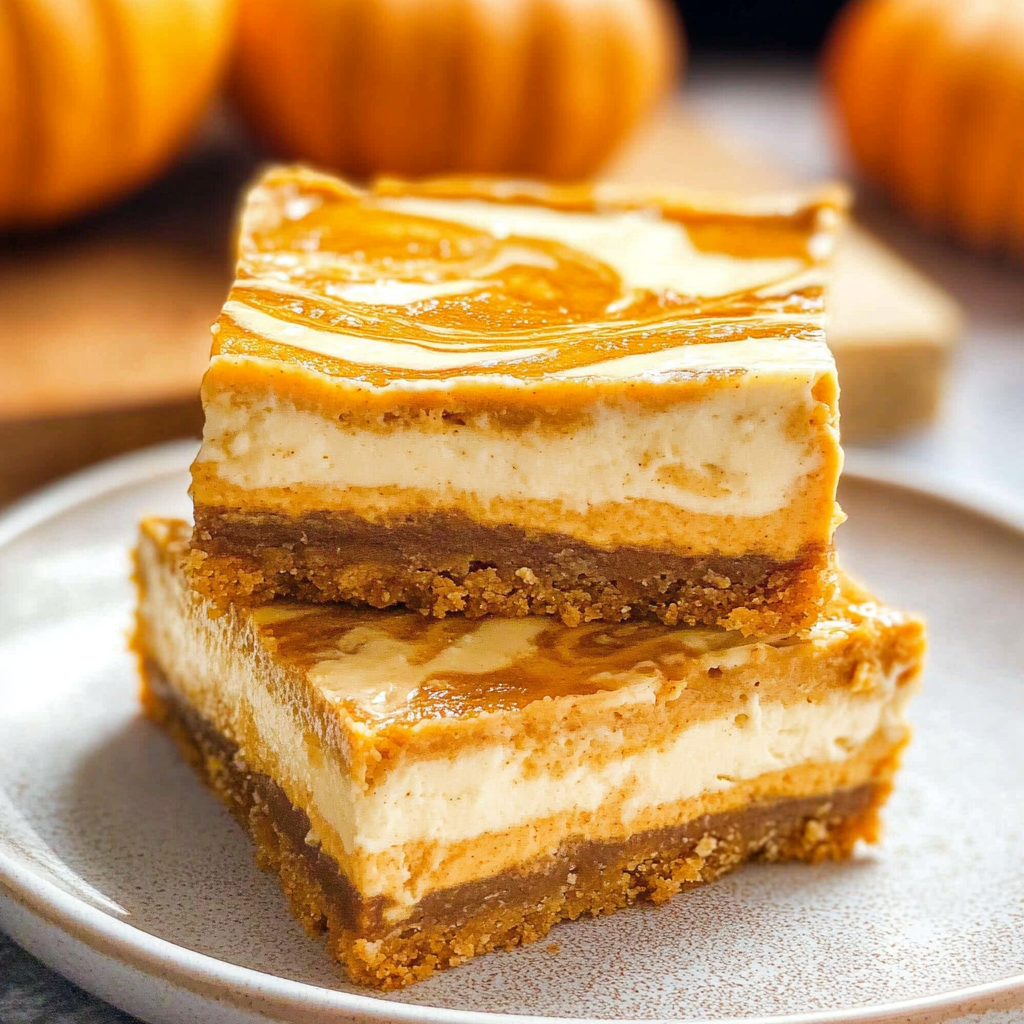 Pumpkin Swirl Cheesecake Bars Recipe
