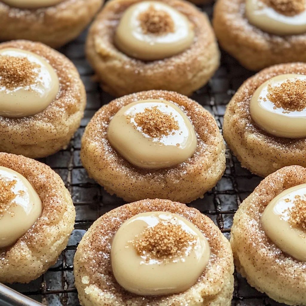Eggnog Snickerdoodle Thumbprint Cookies